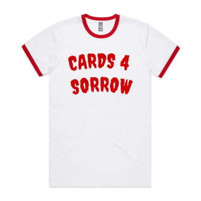 CARDS FOR SORROW - Unisex Ringer tee Thumbnail