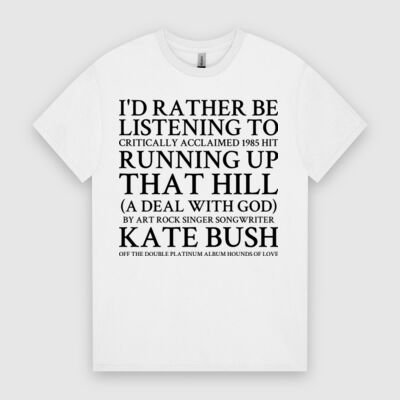 ID RATHER BE LISTENING TO CRITICALLY ACCLAIMED 1985 HIT RUNNING UP THAT HILL (A DEAL WITH GOD) BY ART ROCK SINGER SONGWRITER KATE BUSH Thumbnail